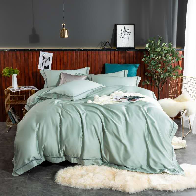 Solid Color Silk 4-Piece Set details Picture