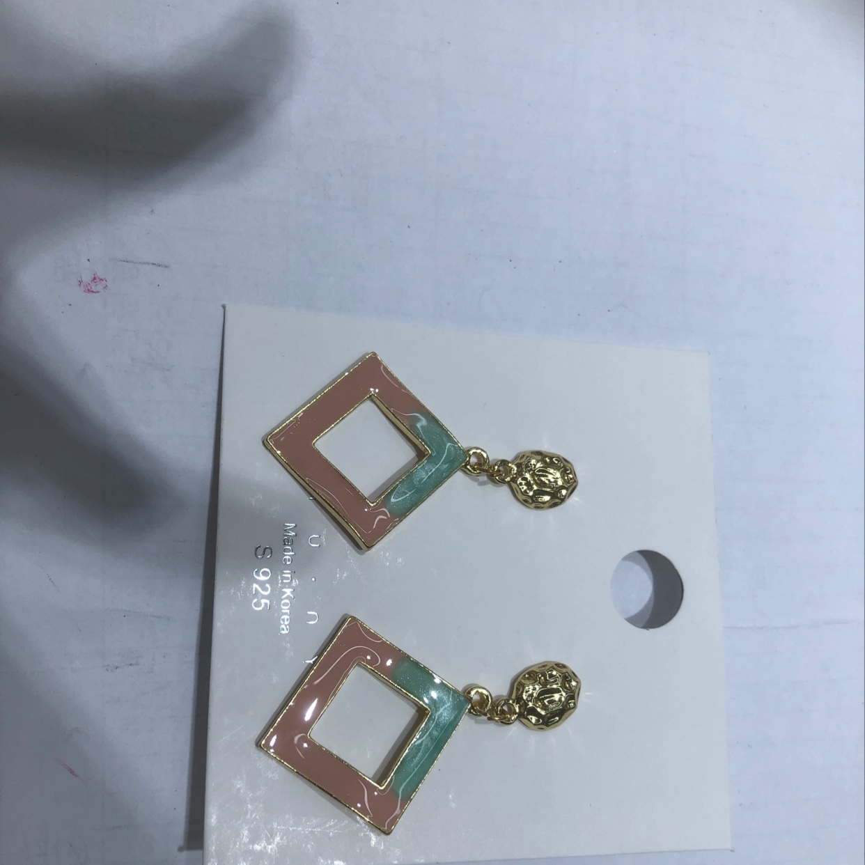 蓝粉耳环产品图