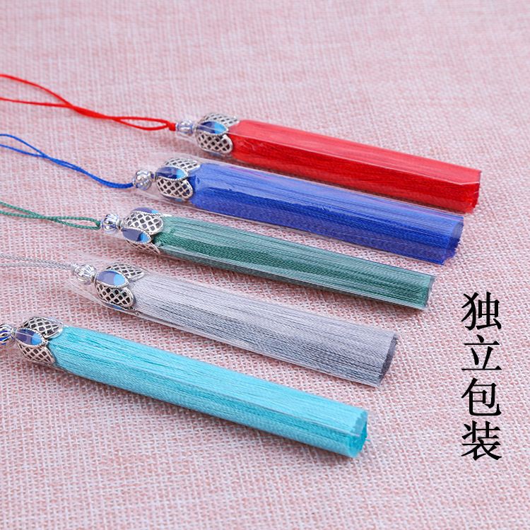 景泰蓝垂直冰丝流苏珐琅流苏穗子伽蓝皇冠合金吊穗饰品手机壳挂件详情图3