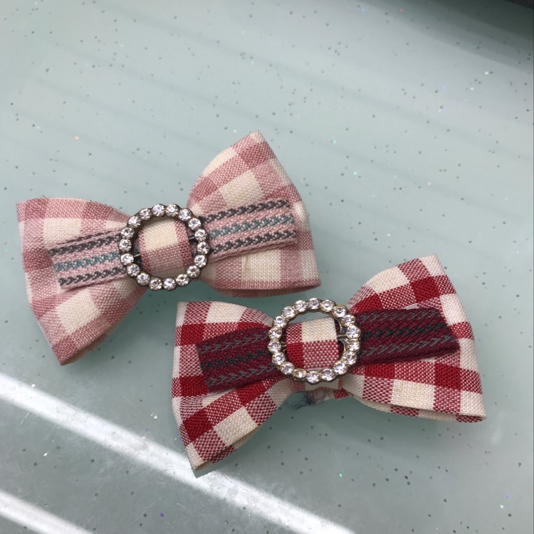 Korean version of fabric bowknot crystal wafer edge clip clip fringe clip