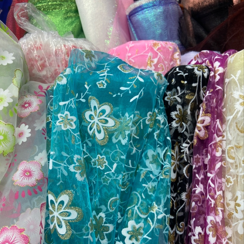 Blue Dandelion Printed Yarn Multi-Color Optional Decorative Arts And Crafts Headdress Fabric Clothing Design