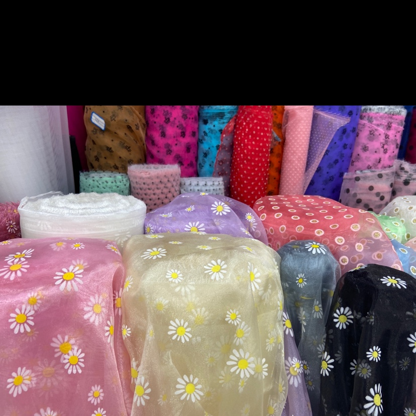 Purple Three Yarn Small Daisy Printed Gauze Material Multi-Color Optional Decorative Arts And Crafts Headwear Clothing Design Fabric