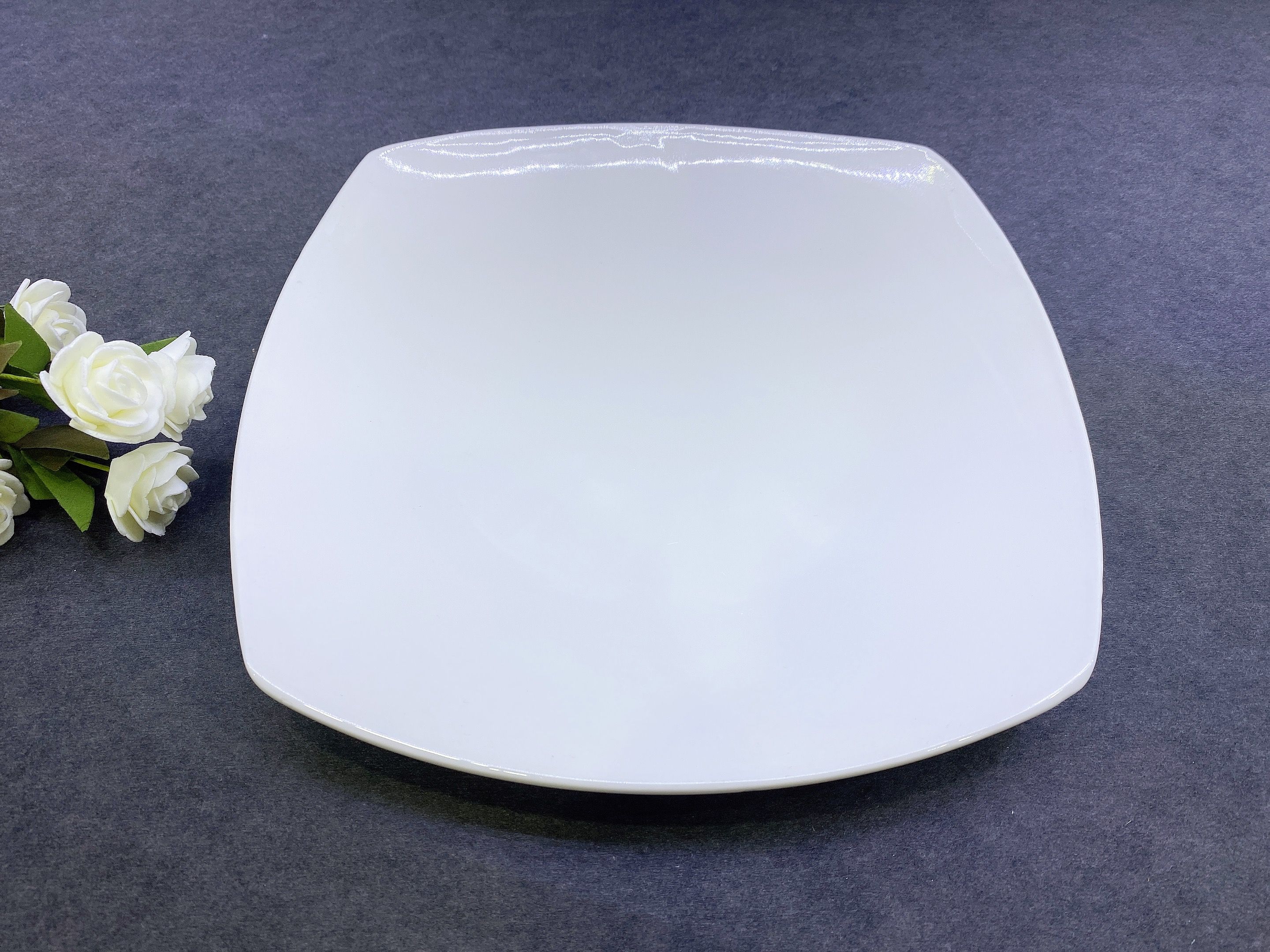 白色10.5寸陶瓷方盘 餐盘 牛排盘