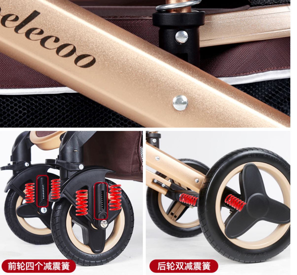 The Belico baby stroller is a lightweight, bidirectional, high-view, folding and shock-absorbing baby stroller that can be used for sitting or lying down detail image 12