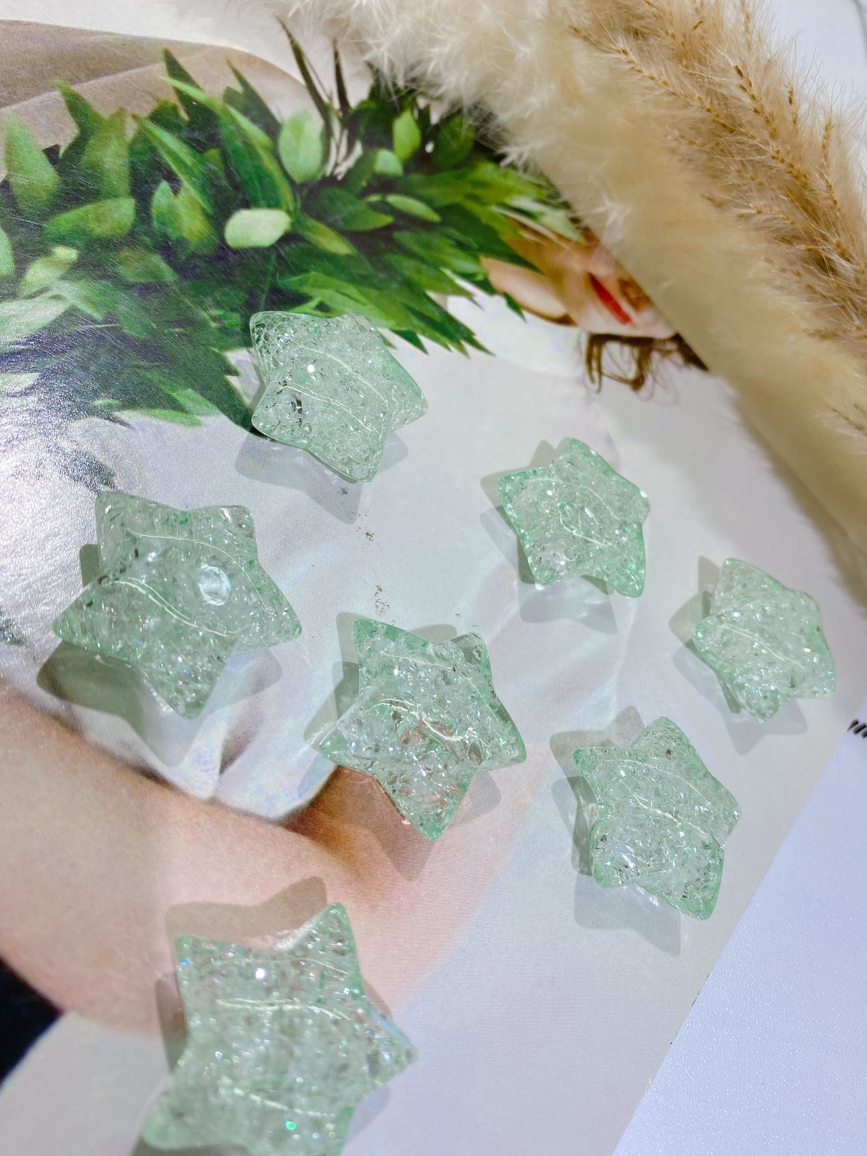 Acrylic straight-hole five-pointed star floral headband accessory detail image 7