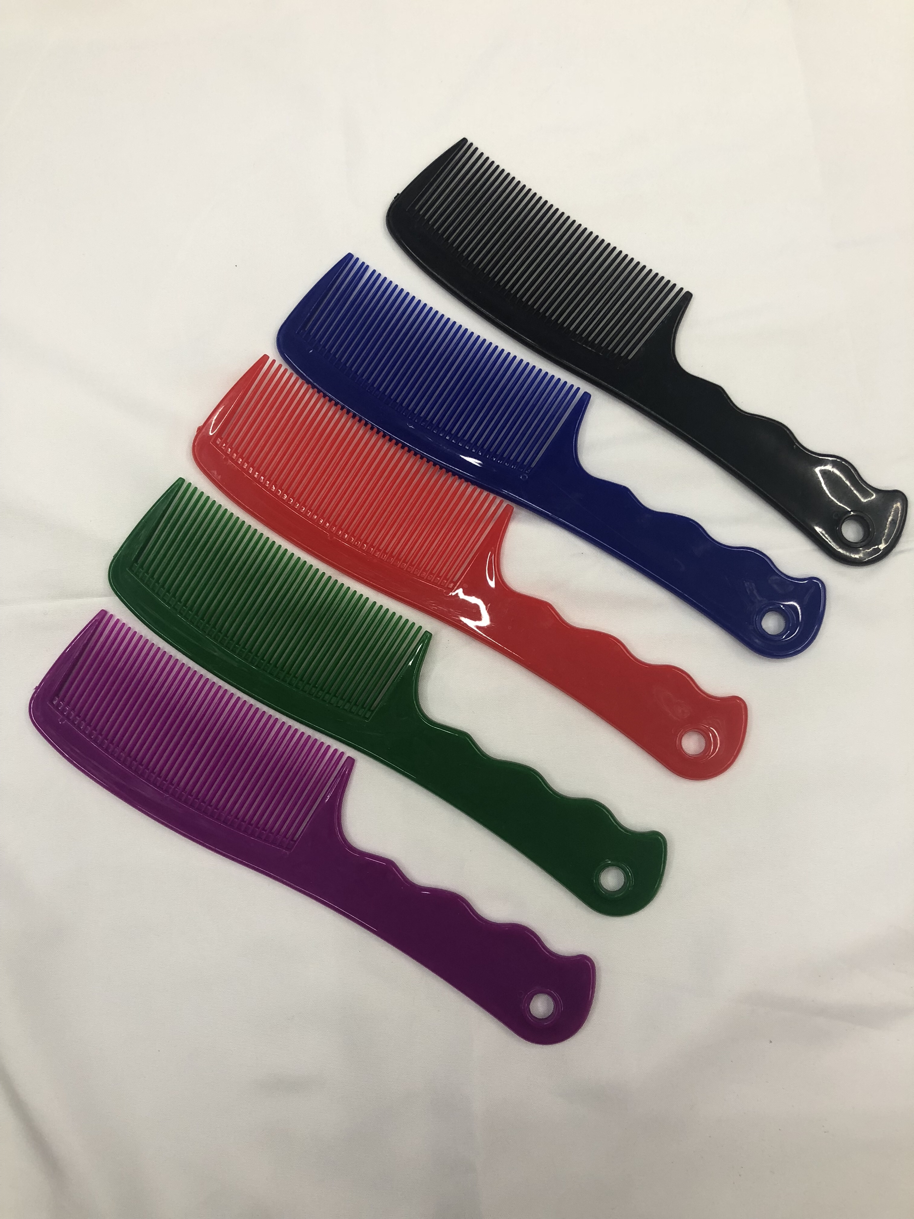 厂家直销3606大号塑料梳子5色混外贸热销梳子波浪梳子彩色梳子白底实物图