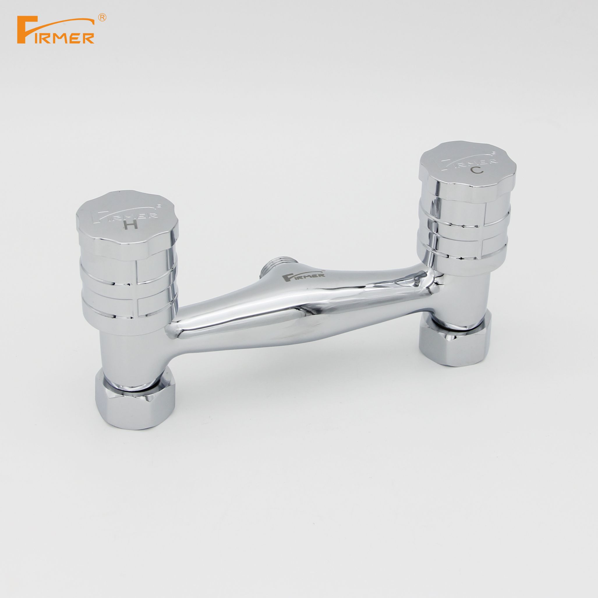 FIRMER double switch shower shower faucet full copper bathroom faucet hot and cold double handle double control full figure