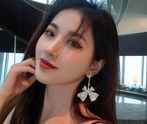 Star with bow set with diamond elegance earrings