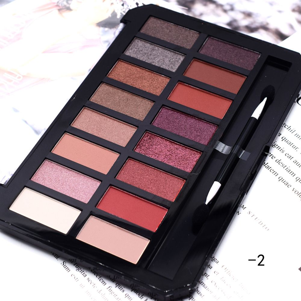【USHAS】ES2872 Pearlescent matte USHAS 16-color transparent box eyeshadow Earth tone Coffee color pic 8