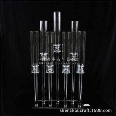 European creative glass crystal candlestick home table hotel decoration pieces thumbnail