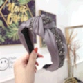South Korea's New Quality Boutique Hair Accessories Headband Korean Version Of Simple Solid Color Super Flash Diamond Knotting Twist Knot Wide Edge Headband details Picture
