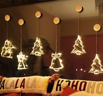 吸盘圣诞装饰灯 挂灯 窗帘装饰气氛灯 圣诞灯扥氛围灯