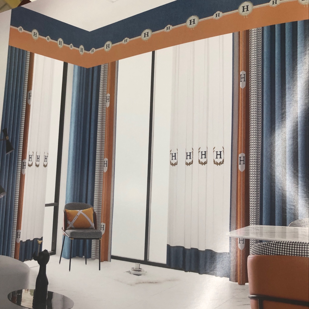 Curtain main fabric 211-1
