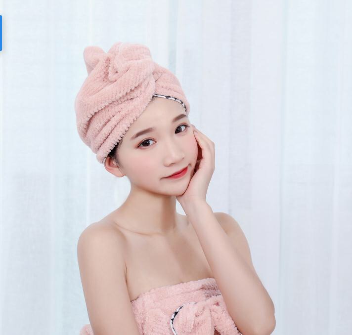 Coral fleece teak dry hair cap