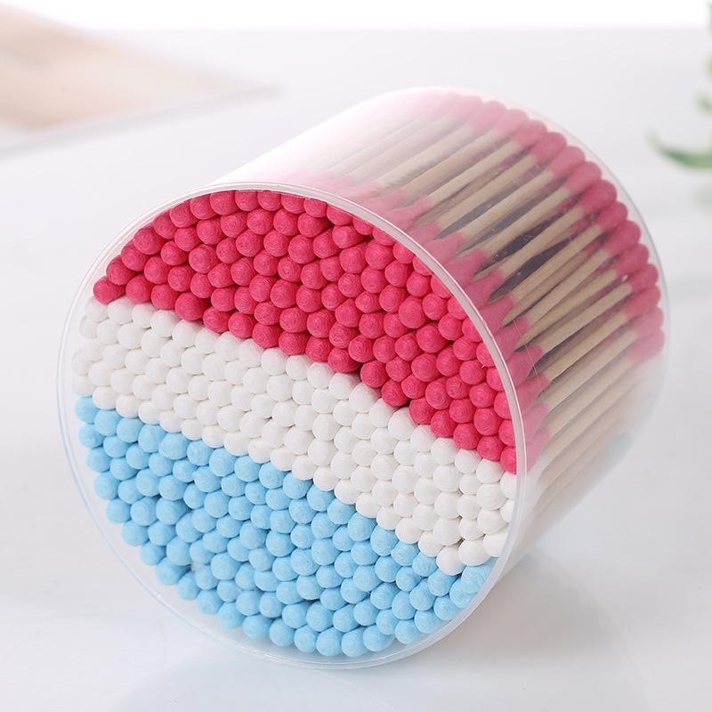 Factory Direct Cotton Swabs Household Cleaning Stick Color 300 Combination Makeup Cotton Swabs details Picture