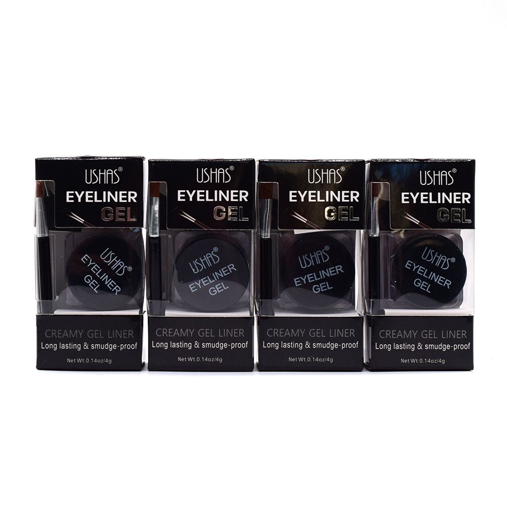 【USHAS】ES3488 Square matte Black Eyeliner Cream/Eyebrow Dye Waterproof Eyeliner Brush, dark brown, light brown detail image 6