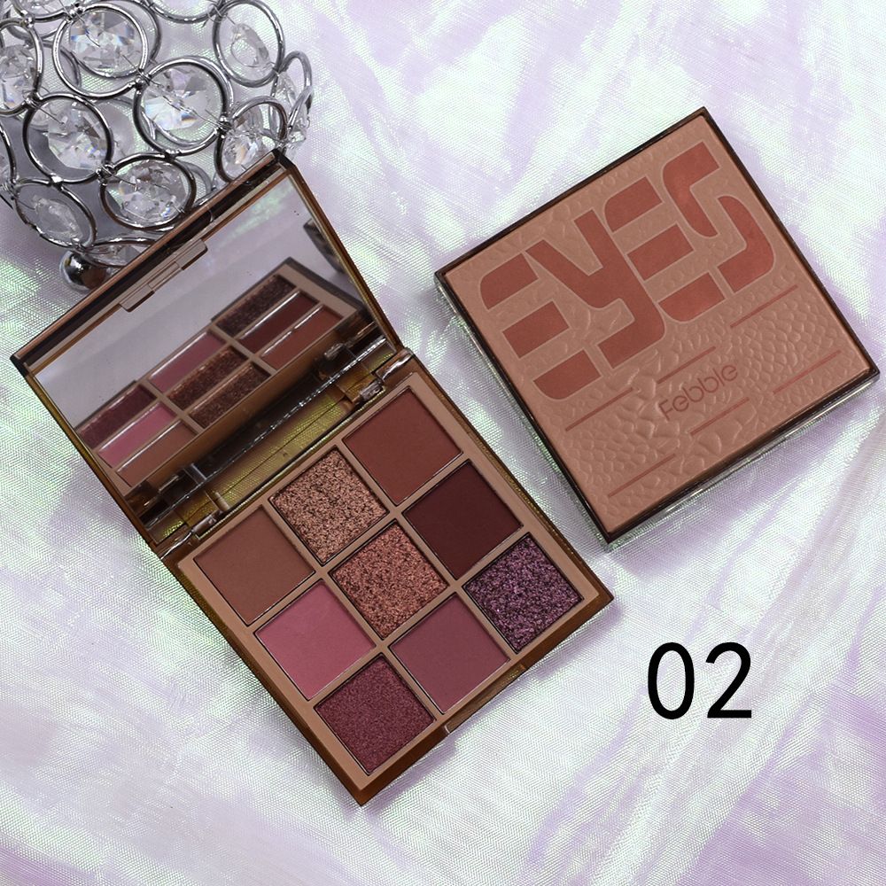 【FEBBLE】ES3634 9-grid 9-color eyeshadow, pearlescent mashed potatoes, matte Maple Leaf, Rose, Mermaid Specification image