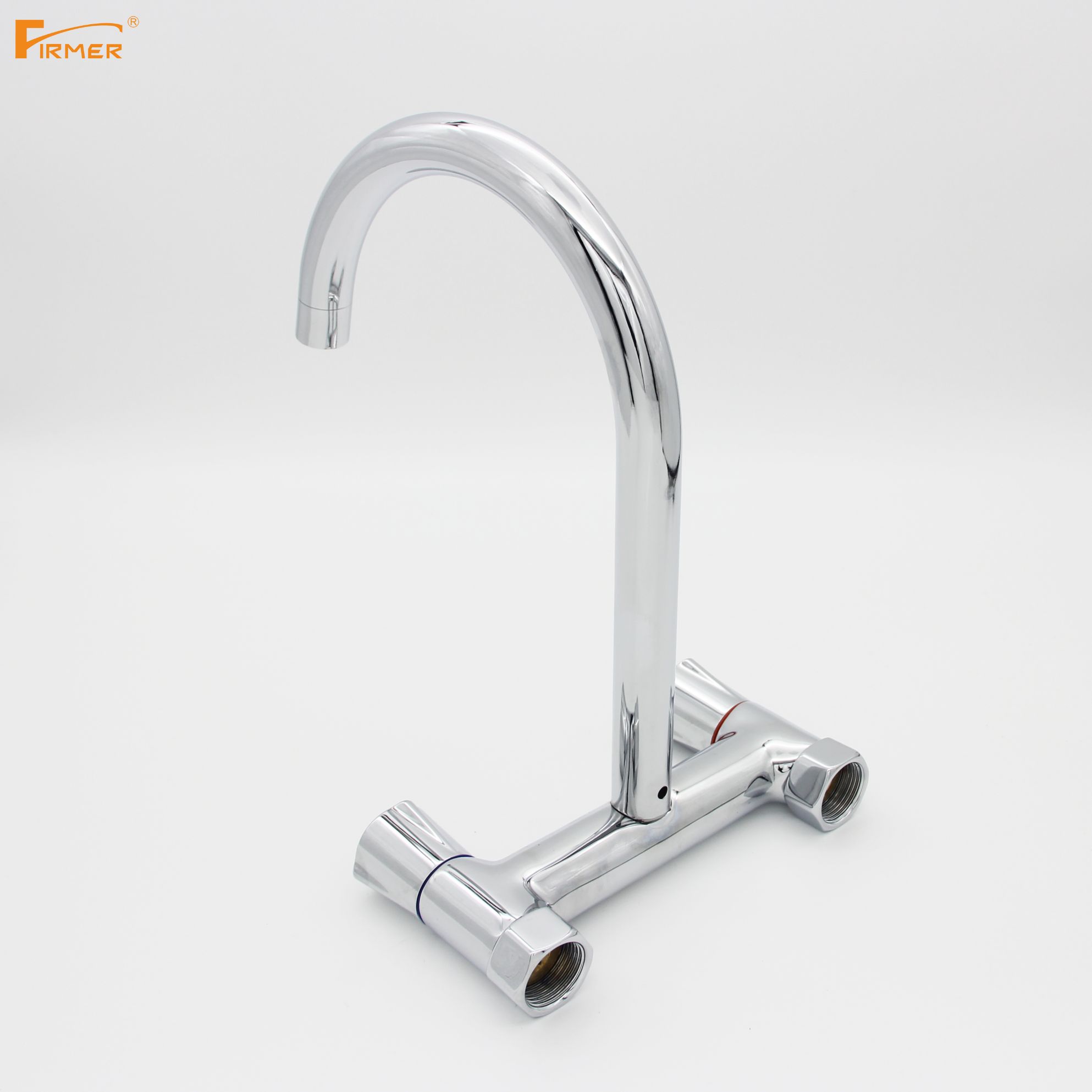 FIRMER all-copper wall-mounted faucet, cold and hot double-hole sink, sink, laundry counter and dishwashing sink Application Scenario