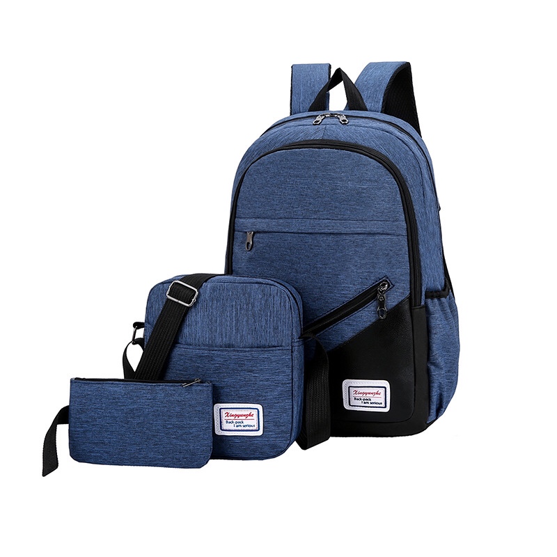 外贸双肩包新款多功能三件套双背商务电脑背包户外休闲大容量背包