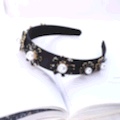 Cross-Border Europe And The United States Set Diamond Headband Baroque Court Style Full Of Diamond Ins Pearl Crystal Flower Headband Hairpin details Picture