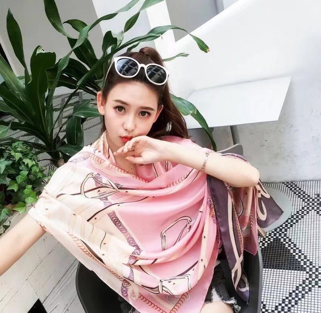 Summer girls wear scarves and shawls