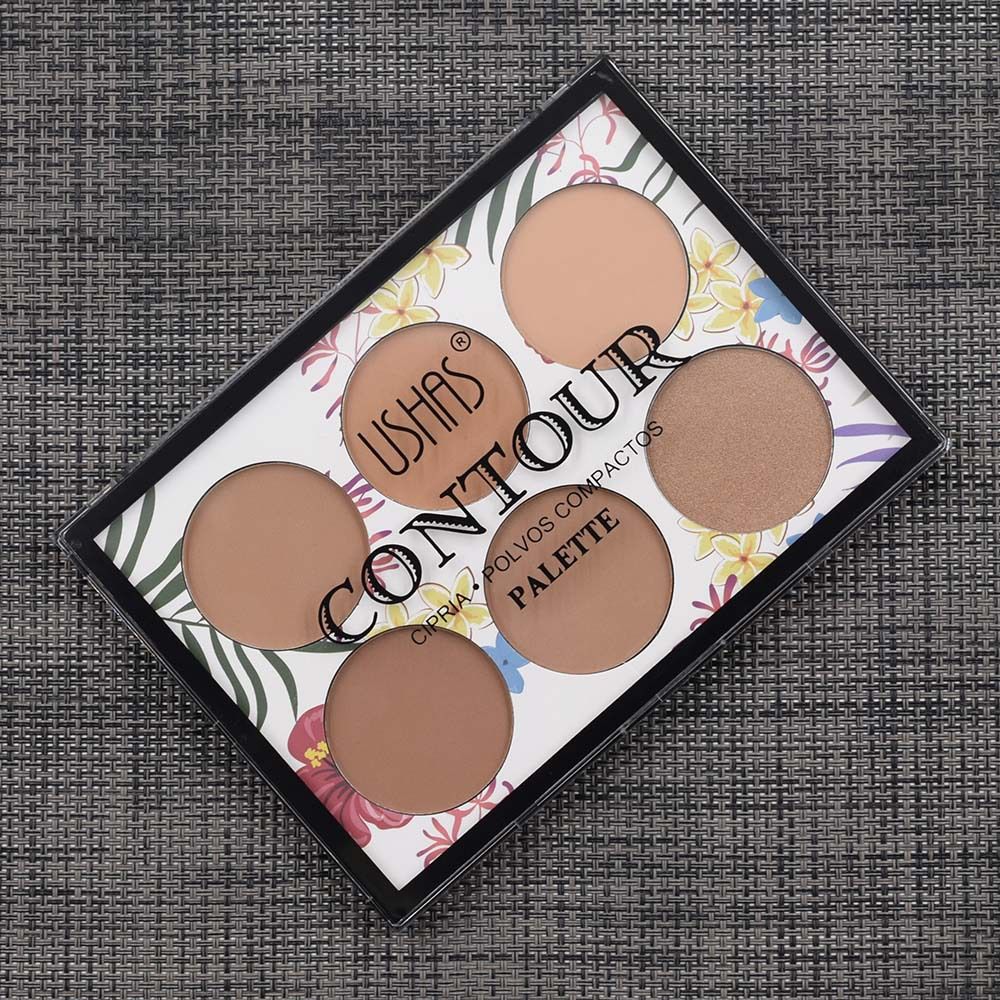 【USHAS】FC568 Six-color Contouring powder, High Gloss, matte, High Gloss combination, Side profile, Nose Profile details Picture