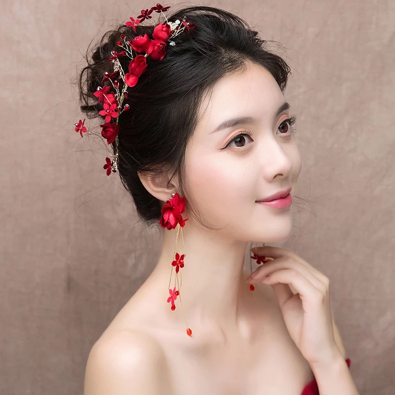 Bridal Tiara Red Border Clip