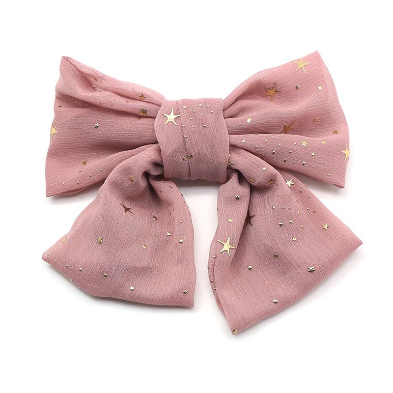 New Japanese and Korean style Little Star fashion ins style bow hair clip, cute and girlish bow spring clip details Picture