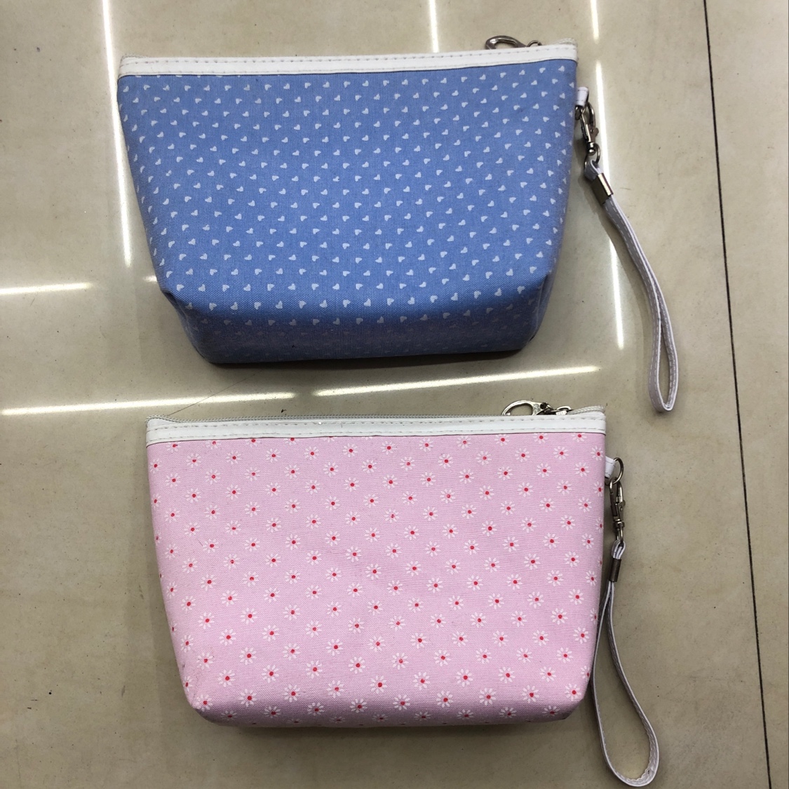 菊花爱心帆布化妆包收纳包零钱包