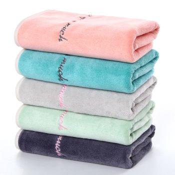 Towel plain color embroidered word youth faction 35*75cm towel wholesale manufacturers direct micro fiber soft water absorption