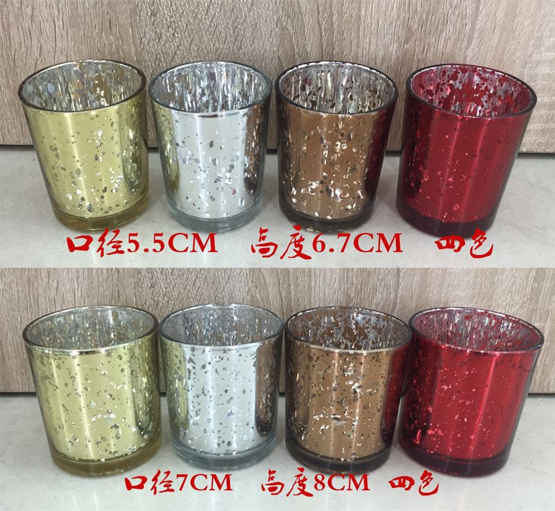 Electroplated glass candlesticks, European-style candlesticks, wedding candlesticks, home ornaments, glass glittering candlesticks details Picture