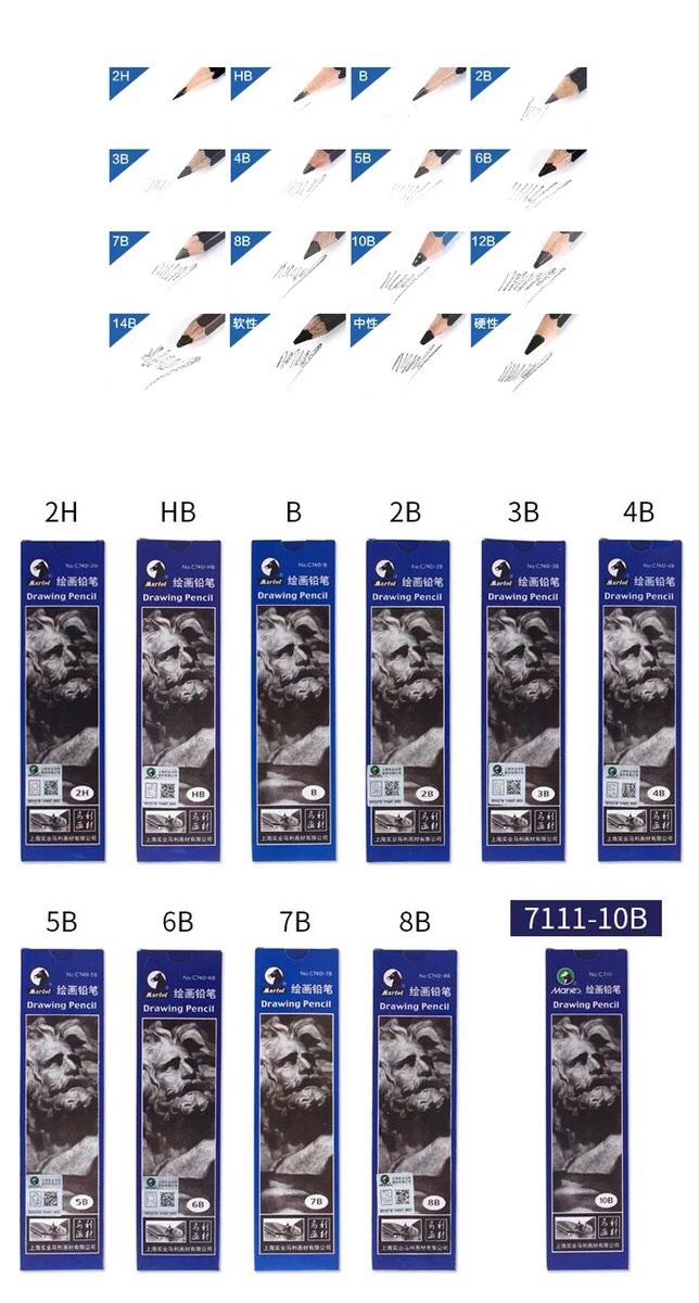 Marley 7401 Sketch pencil, art sketch wooden pencil, exam pencil, drawing pencil, sketch Charcoal, HB 2B, 4B, 3B B, no free shipping Application Scenario