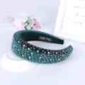 Cross-Border Europe And The United States Foreign Trade Headband Hot Diamond Velvet Wrap Cloth Headband With Diamond Canary Water Diamond Sponge Headband details Picture