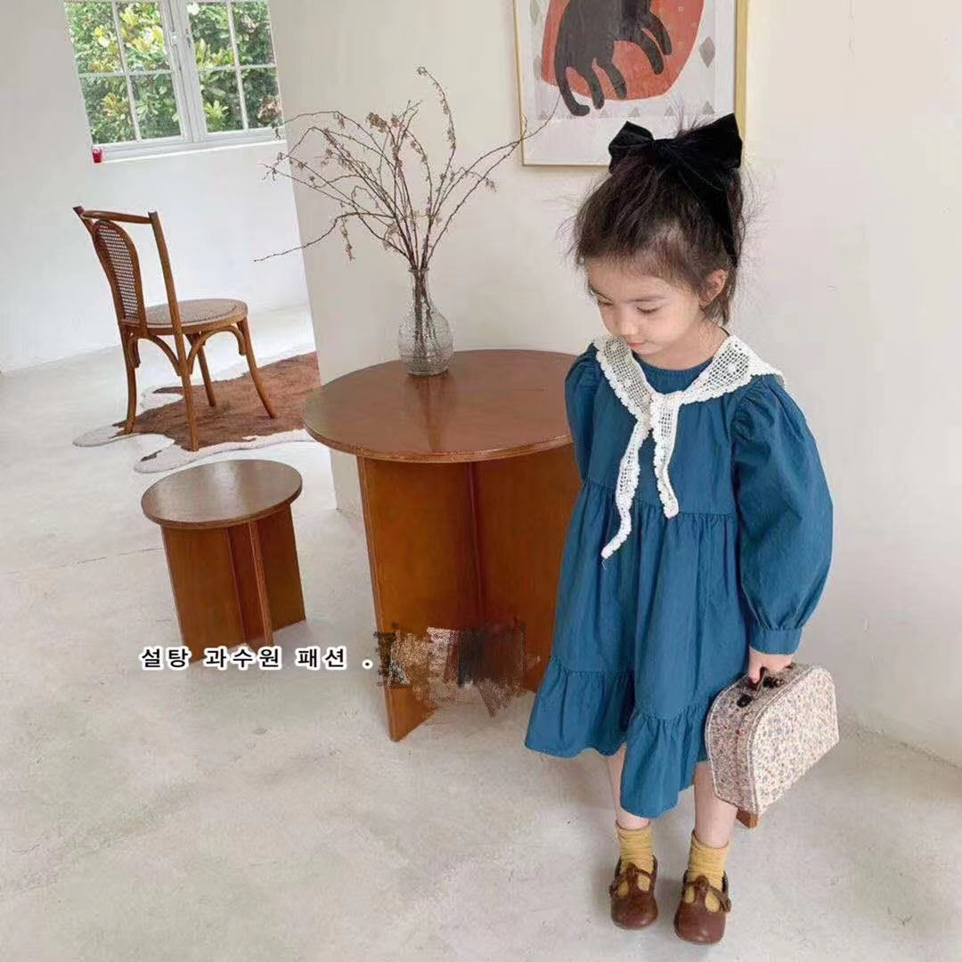 Long, slim blue dress thumbnail