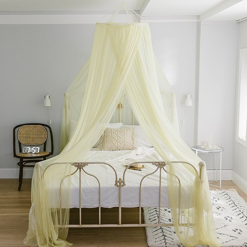 2020 Ceiling Mosquito Net Double Household Floor Princess Wind Encryption Free Installation Dome Screen 1.5M/1.8M Bed Specification drawing