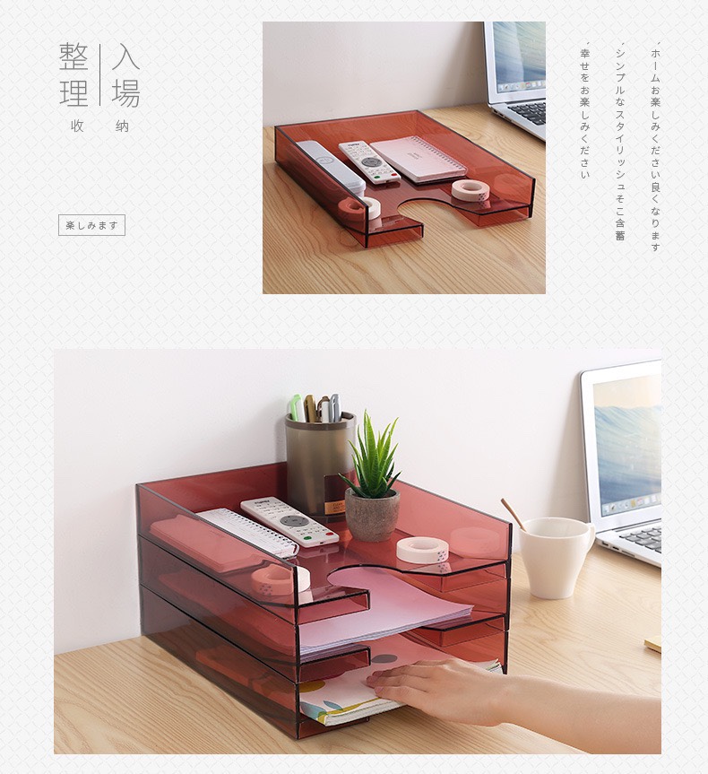 3135透明笔筒名片盒书架笔记本架文件架高档办公用品详情图6