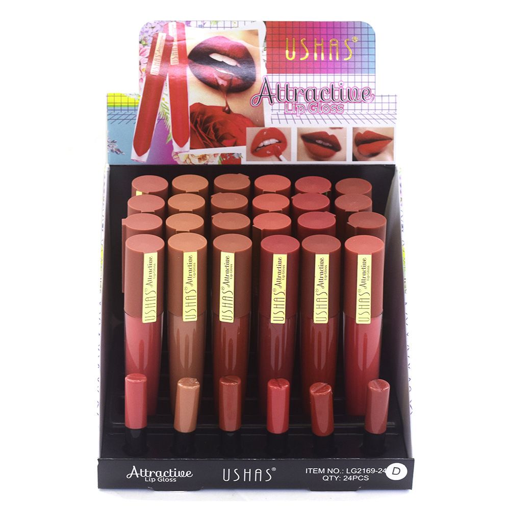 【 24-piece Package 】LG2169-24D matte Waterproof and non-fading Lip gloss and Lip gloss in rose-pink color series, USHAS pic 1