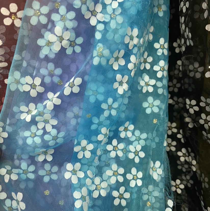 Direct sales of domestic trend blue Taiwanese version plum blossom pearl gauze base fabric accessories from the manufacturer. New products of the current season are available for wholesale or retail