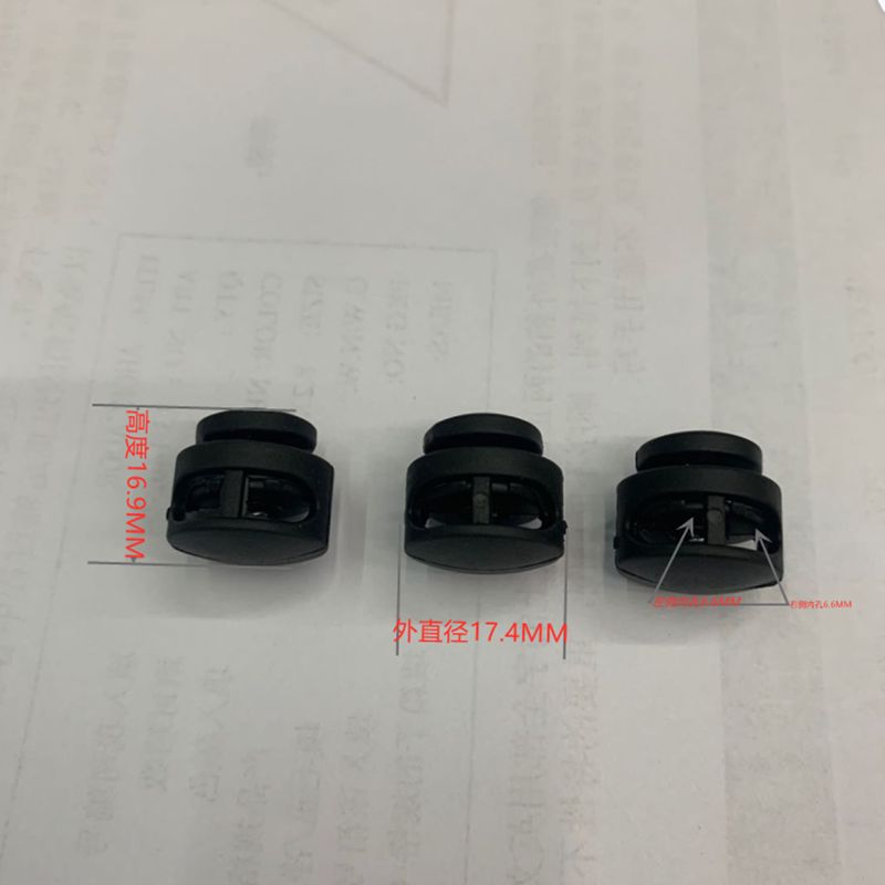 Manufacturers direct sales of nylon spring buckle black mushroom type safety rope adjustment buckle rope accessories wholesale thumbnail