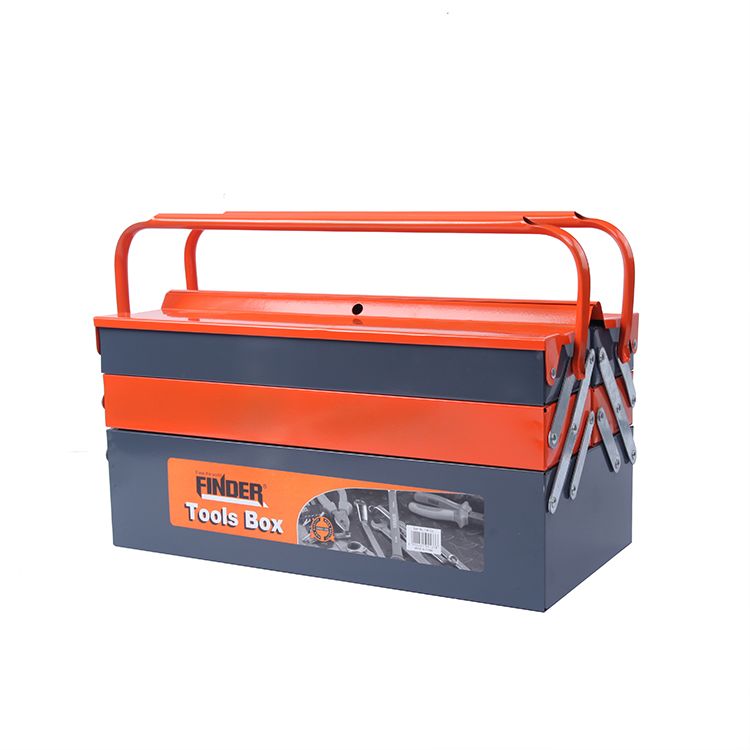 Finder 18-inch orange ash three-layer iron Tool Box Metal Tool Box