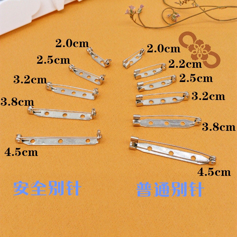 Off-The-Shelf Clothing Pin Simple Pin Insurance Metal Brooch Flat Bottom Dual Purpose Round Cap Round Plastic Pin Diy Accessories Specification drawing