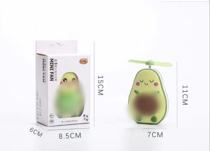 网红爆款牛油果迷你风扇LED多功能补光化妆镜风扇USB便携风扇详情2