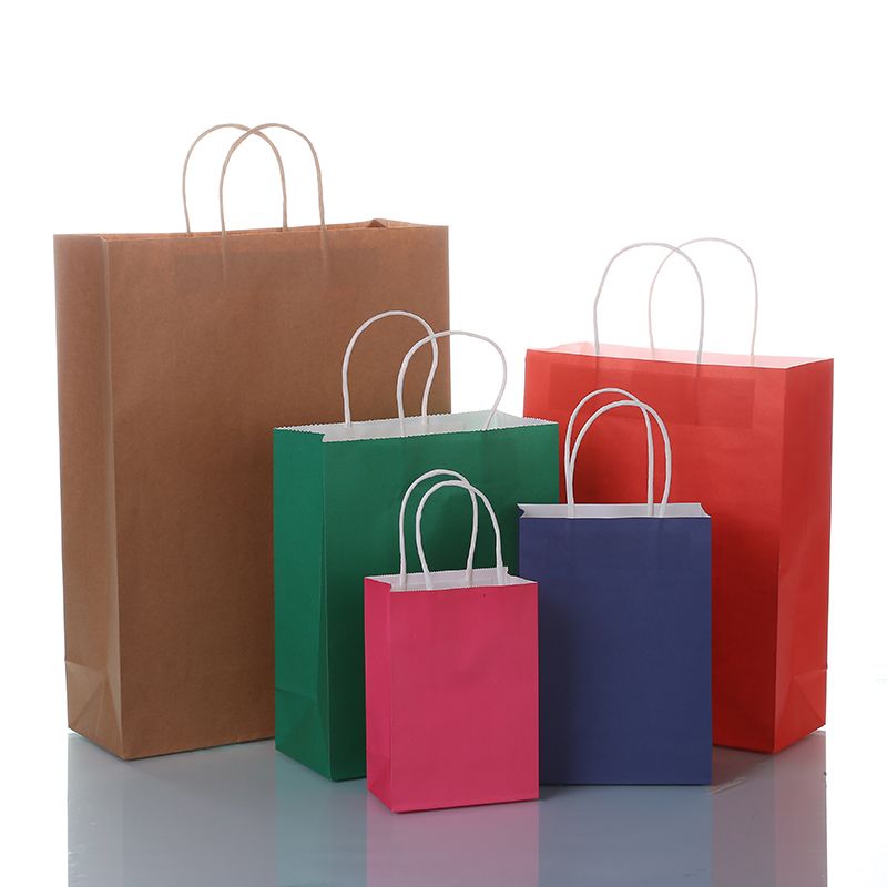 Brown paper bag solid color brown paper bag monochrome brown paper bag environmental protection bag paper bag thumbnail