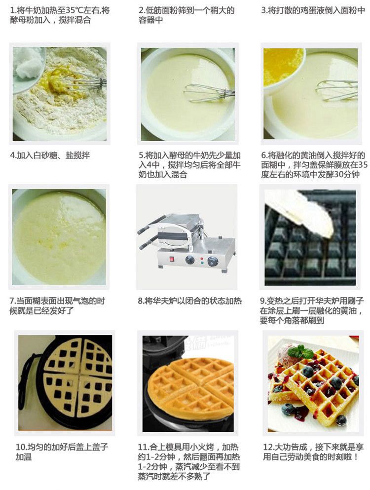 Flip-type square waffle oven double-sided heating non-stick pan pancake machine detail image 8