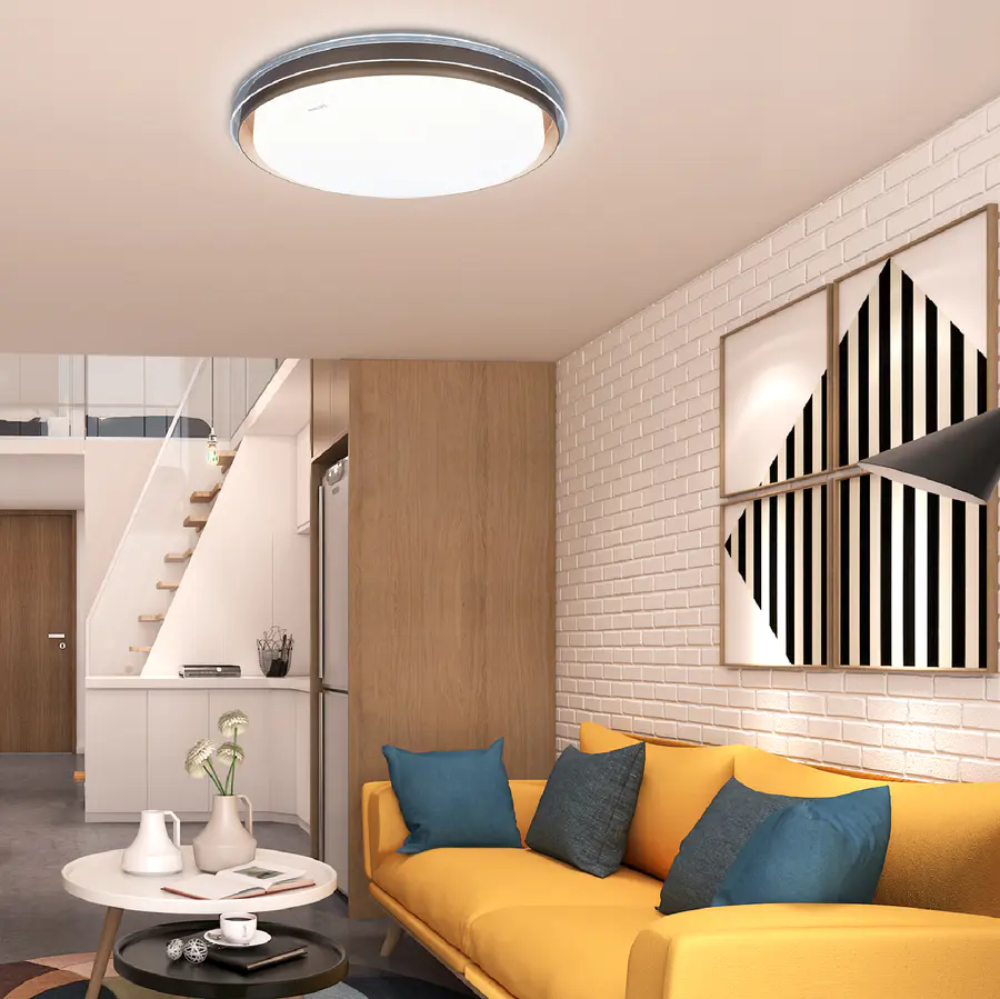 Philips Summer Wood ceiling lamp, round 36w, adjustable with gray or gold edges Item Picture