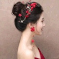 Bridal Tiara Red Border Clip undefined