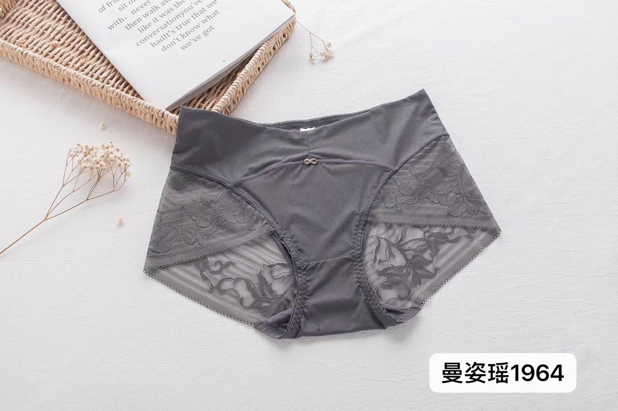 Women's shorts 1964 Women's cotton antibacterial midwaists breathable lift butt seamless large lace briefs thumbnail