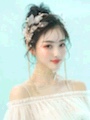 Bridal Tiara With Long Chain White Clip Item Picture