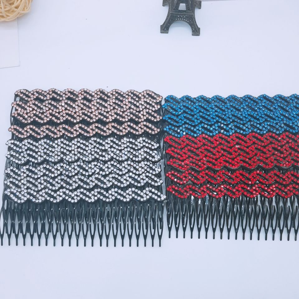 One set of hair replacement, Aorou water diamond hair comb, hair accessory, Korean iron bangs comb, sweet updo, large hair clip