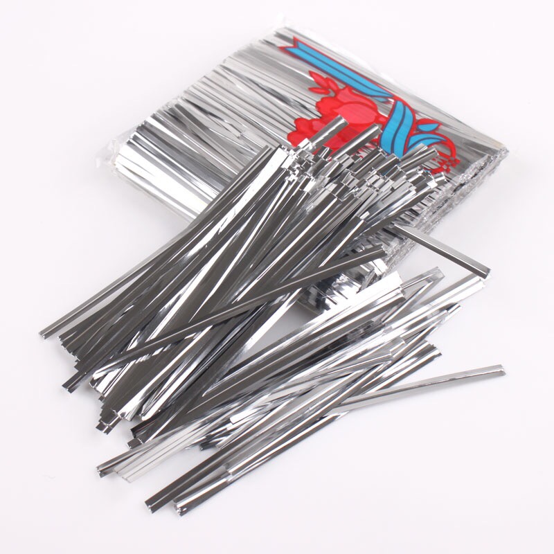 Gold And Silver Wire Binding Tape Binding Bread Bag Tightening Ribbon Food Sealing Gift Rope details Picture